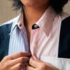 chemise mirana patchwork rose rayures detail col seconde main