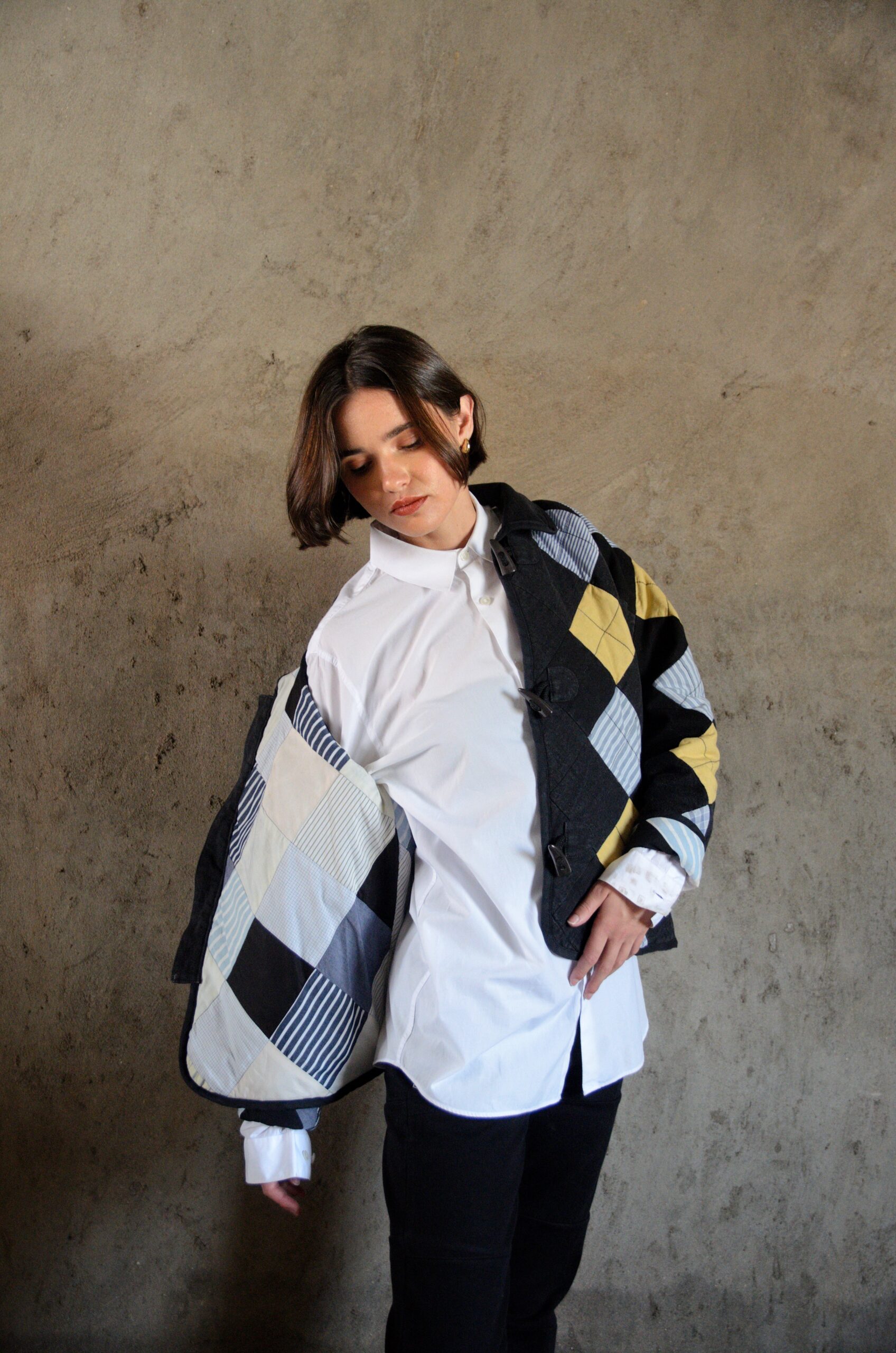 Manteau Antsa noir intérieur doublure matelassée